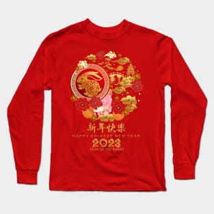 Happy Chinese New Year 2023 Year Of The Rabbit Women Men Kid Long Sleeve T-Shirt